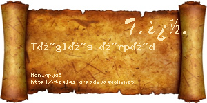 Téglás Árpád névjegykártya