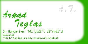 arpad teglas business card